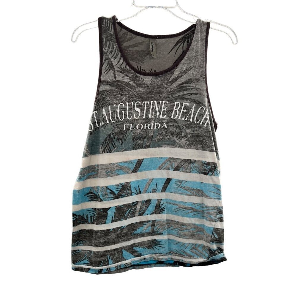 U.S. Apparel Men's St. Augustine Beach Tank Top Gray/Multi Size Small